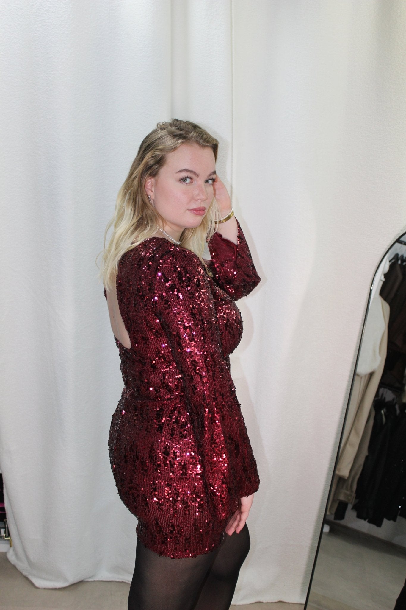 Jurk Dazzle | Rood/zwart - ByAmiFashionByAmiFashionRoodSJurkKleding3